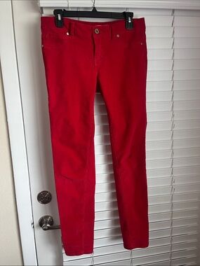 Tinseltown Women’s Skinny Red Jeans - Slim Stretch-Thin corduroy style fabric